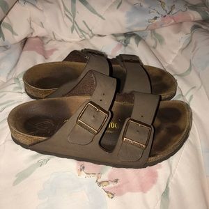 Birkenstock’s arizona style in brown